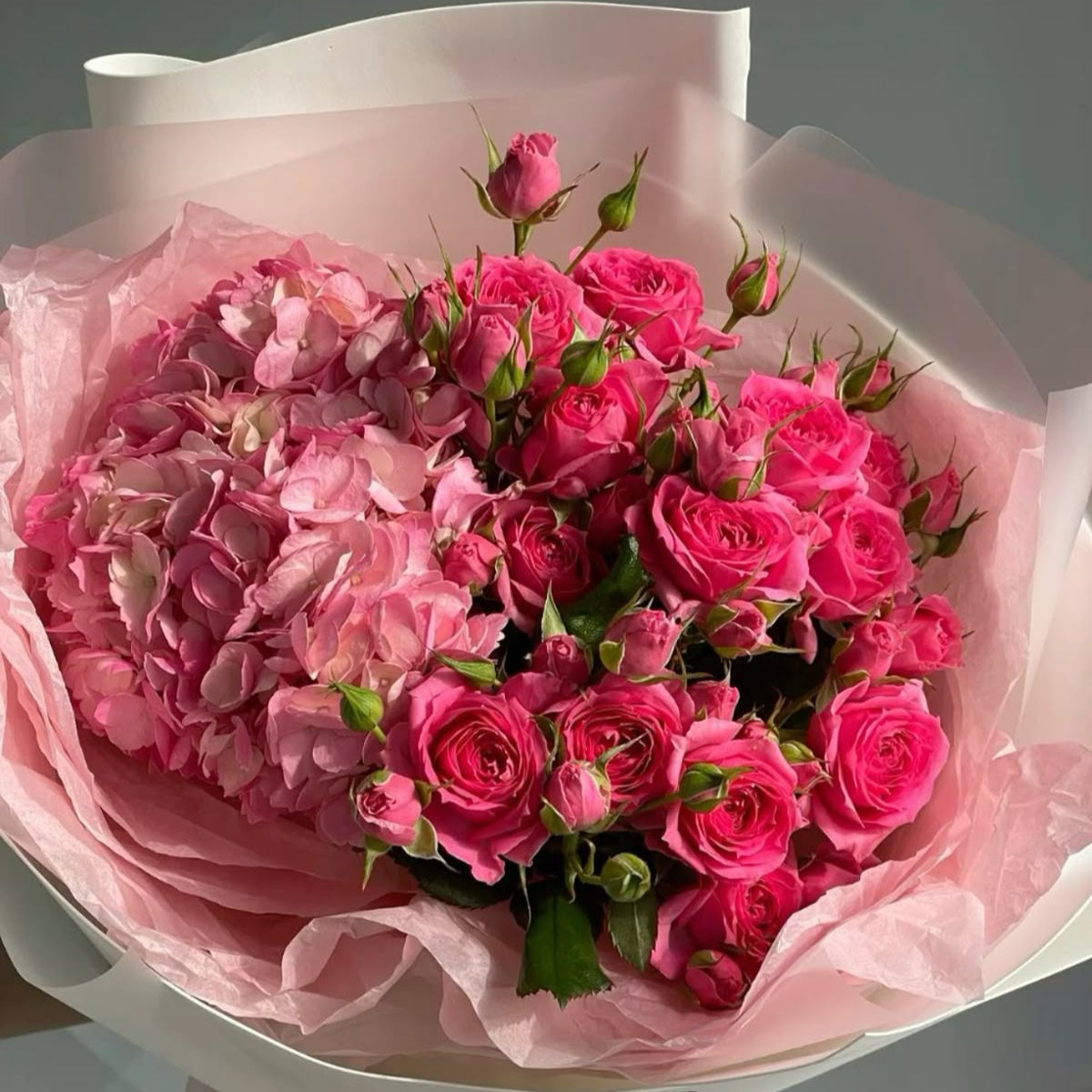 Elegant bouquet of hydrangea